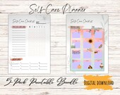 Self Care Checklist, Self-Care Planner, Daily Wellbeing, Shopping list, Meal Planner, Bucket List, Printable Self Care Planner