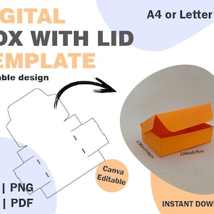 Rectangle Box With Lid Template, SVG DXF PDF png formats, rectangle box template, packaging template, box template, cute wedding package svg