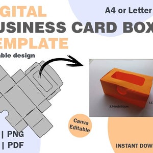 Modèle de découpe de boîte de cartes de visite américaines, formats png pdf SVG DXF, modèle de boîte de cartes de visite, modèle de pliage de papier svg, boîte en papier cricut