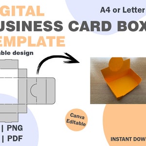 Business Cards Box Cutting Template, SVG DXF pdf png formats, business cards box template, paper folding template svg, paper box cricut svg