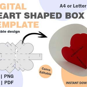 Modelo de caixa em formato de coração, formatos SVG DXF PDF png, caixa de coração, caixa em formato de coração, caixa de presente de dia dos namorados, presente de caixa de amor, caixa de amante, caixa fofa