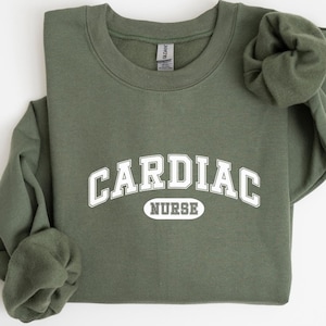 Herz Krankenschwester Sweatshirt, Geschenk für Herz-Krankenschwestern, Herz-Kreislauf-Pflege-Pullover, Retro Kardiologie Krankenschwester, Herz-Anatomie-Pullover, K016