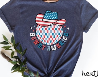 Shirt van Howdy America, shirt Western 4 juli, shirt Independence Day, patriottische shirt, shirt Amerika meisjes, shirt cowgirl cowboy, G091