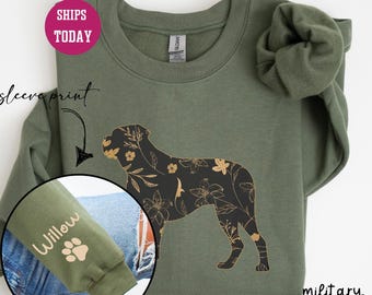 Sweatshirt gepersonaliseerde Cane Corso Mama, aangepast shirt met naam Cane Corso, Cane Corso moeder cadeau, bloemen Cane Corso, trui Cane Corso papa, K213