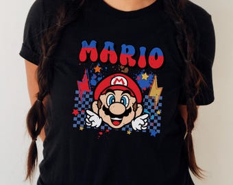 Super Mario Geburtstags-Shirt, Super Mario Familien-Shirt, Mario Partnerlook-Shirts, Nintendo Trip-T-Shirt, Mario Brüder Gruppen-Shirt, Gamer-T-Shirt, D007