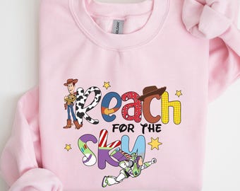Reach for the Sky Sweatshirt, Toy Story Buzz & Woody Shirt, Cute Disney Pixar Outfit, Cowboy Space Ranger Tee, Fun Disney Matching, K366
