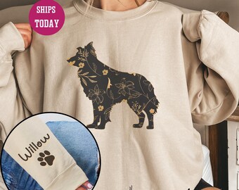 カスタムボーダーコリーセーター、パーソナライズコリーTシャツ