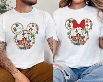T-shirt Toy Story Characters, shirt Woody Buzz Jessie Rex, bijpassende T-shirt Disney Squad, shirt Pixar Group familie-uitstapje, T-shirt Disneyland Story, D056