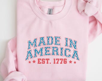 Sudadera "Hecho en Estados Unidos", fundada en 1776, con la bandera de EE. UU., atuendo del 4 de julio, jersey con el orgullo estadounidense, camiseta de la independencia, K345