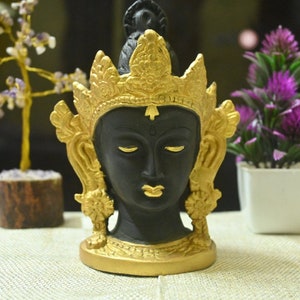 Tara face statue, Tara head statue in brass,6inch, Handmade Tara idol for home decor,Goddess of compassion, Buddhist goddess.