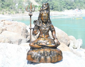 Estátua de bronze do Senhor Shiva (30 cm): ídolo do deus hindu vintage