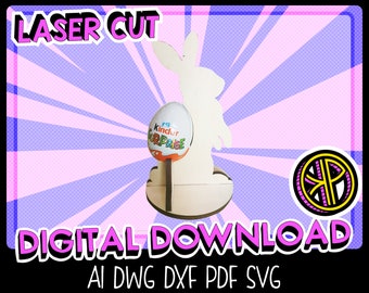 Easter Egg Holder | Laser Cut Files | Plywood Rabbit CNC Vector Files | Egg Holder Easter | Easter Egg holder SVG