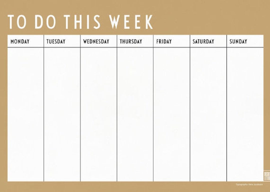 Week Topper Week Planner - Etsy