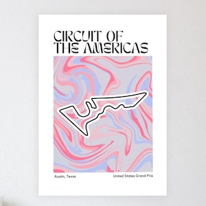 Circuit of the Americas Digital Wall Art - Formula One Decor - Digital Formula One Print - A5/A4/A3 - Austin Race Track Decor - F1 Fan Gifts