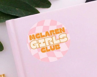 Sticker Mclaren Girls Club - Mclaren Merch - Cadeaus voor Formule 1-fans - Formule 1-merchandise - Cadeaus voor haar - F1-sticker