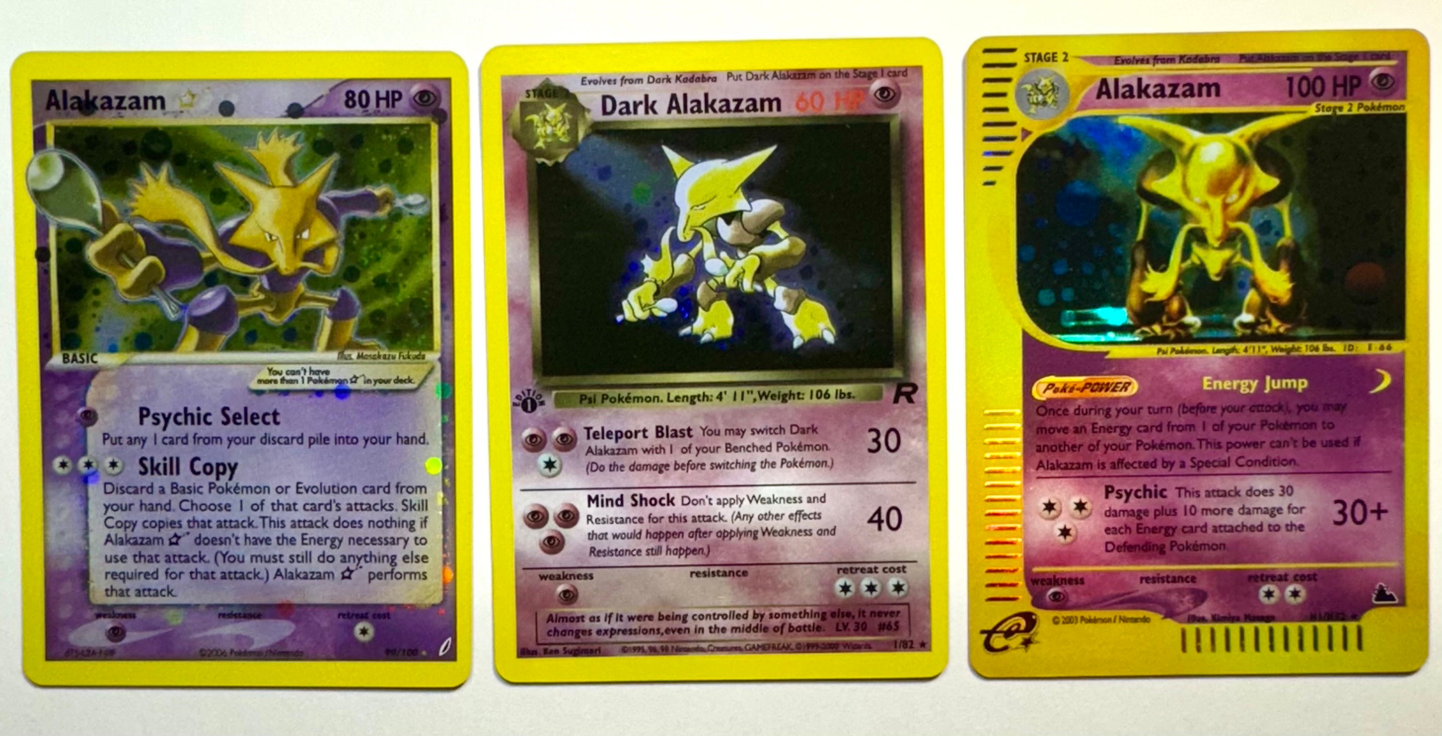 Alakazam Set (3) Rare Holographic Pokemon Cards - Mint - Etsy Alakazam Set (3) Rare Holographic Pokemon Cards - Mint - Etsy
