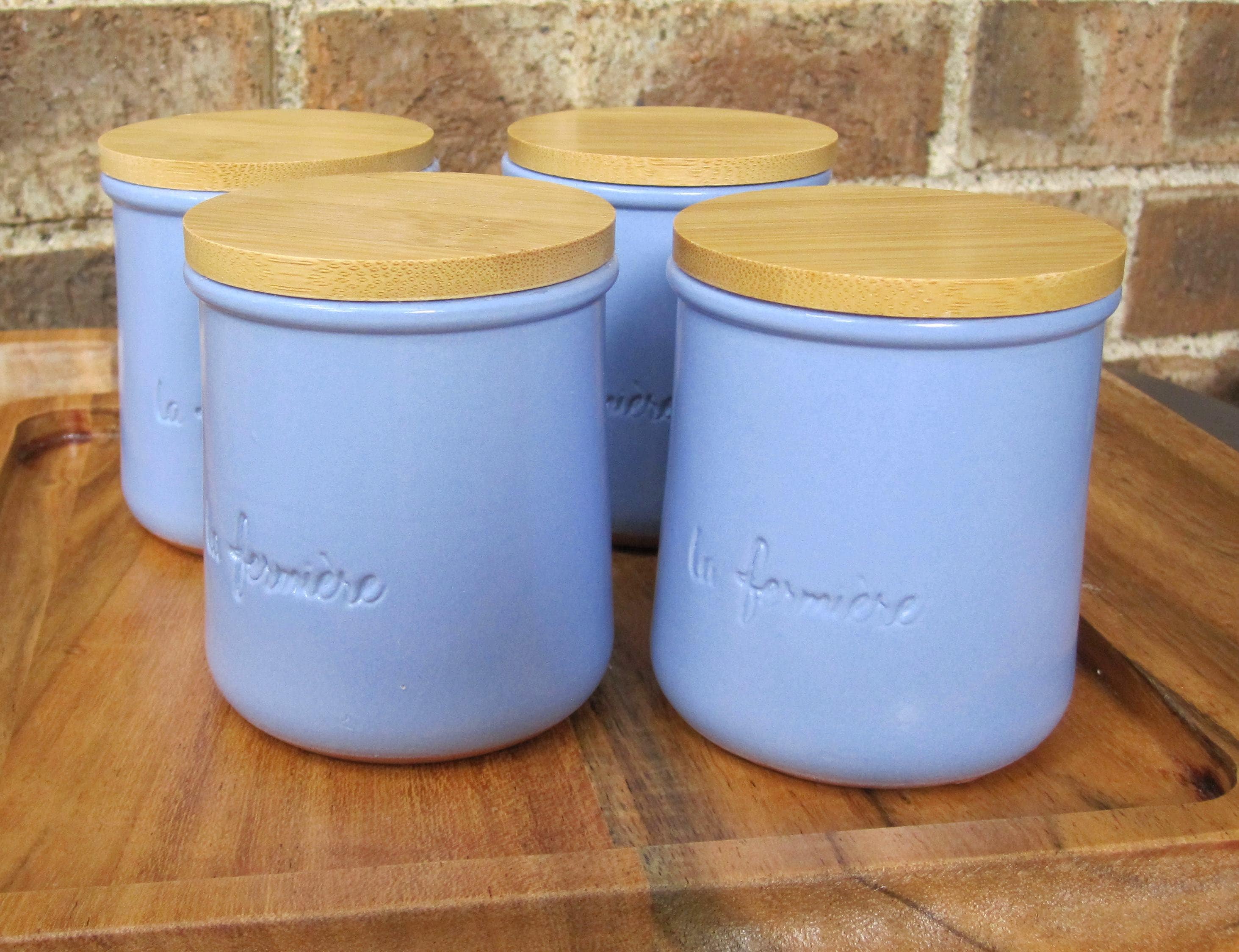 Bamboo Lids for Oui, La Fermiere Yogurt Jars - Set of 4