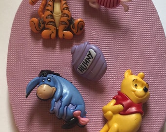 Winnie the Pooh silicone mould mold topper cupcake baking crafts