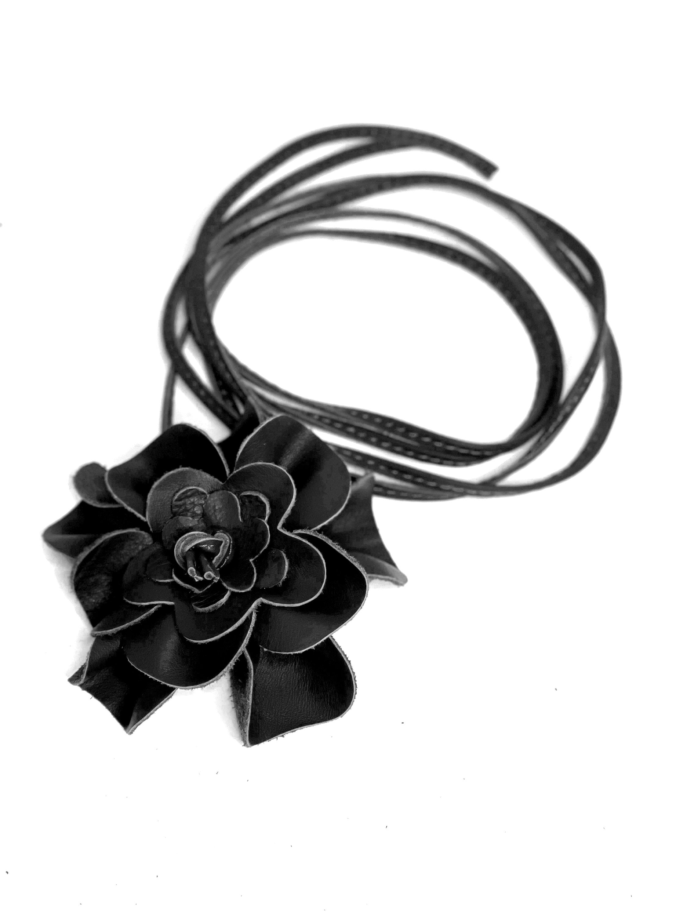 FISHINTHESEA - Flower SLIM 0.5 Cm Narrow Belt With Leather  display picture 2