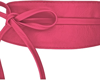 Pesce nel mare Cintura OBI Cintura avvolgente rosa fucsia Cintura in vera pelle premium Cintura in pelle di vacchetta Lunghezza da donna 270 cm