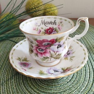 March - Flower of the Month Royal Albert tea cup and saucer