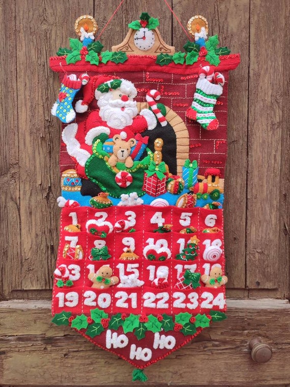 Bucilla Felt Applique Advent Calendar Kit 13 by 25-inch - Etsy