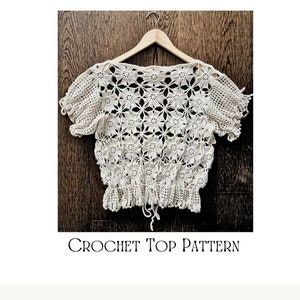 Lacy Crochet Top Pattern for Women, Written Instructions, Clear Pictures & Full Video Tutorial, Light Weight Summer Blouse. image 4