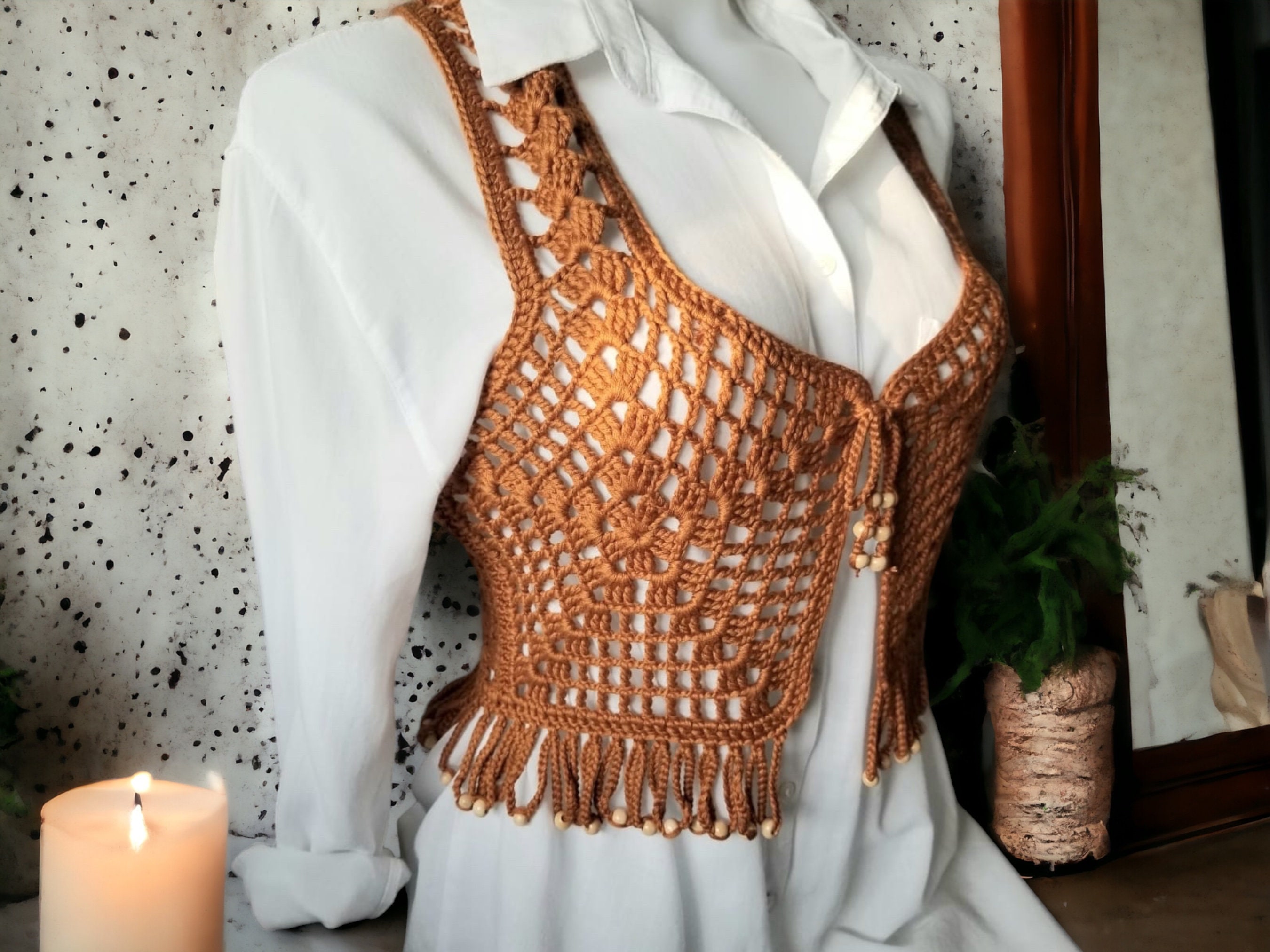 Crochet Top PATTERN Sunburst Mosaic Bralette Pattern Crochet PDF