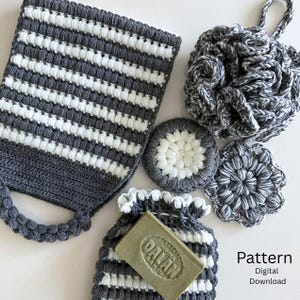 Crochet pattern bundle, Spa Bath and Shower Cloth set,