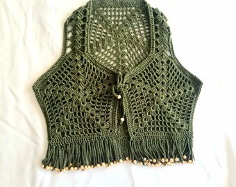 トップス leinwande Mix Yarn Crochet Vest leinwande ベスト ジレ Mix Yarn Crochet Vest レディース
