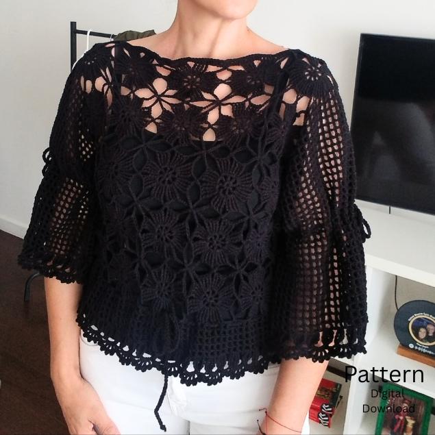 40 Crochet Blouse Patterns with Lace, Wraps, and Granny Squares 9 Crochet top pattern for women