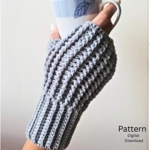 Crochet Fingerless Glove Pattern: Textured Stitch (PDF Download)