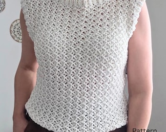 Häkel Top Muster, Plus Size Sommer Weste.
