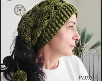 Crochet Pattern, Slouchy Beanie-Neck Warmer in 1, Unisex Winter Accessories.