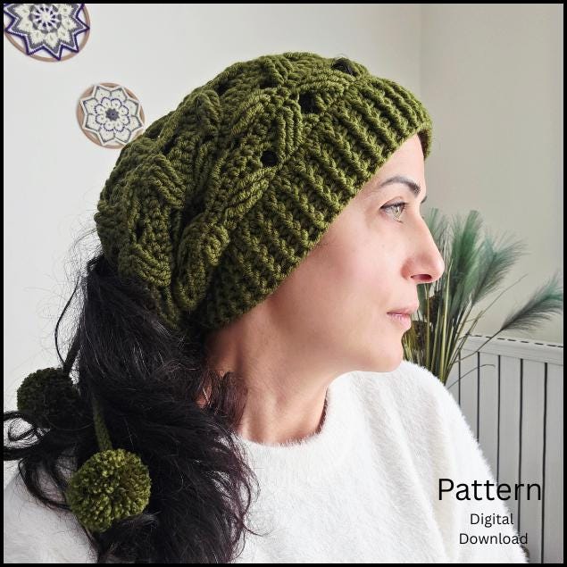 39 Hipster Slouchy Beanie Crochet Patterns for Stylish DIY Hats 37 Crochet Pattern Slouchy Beanie-Neck Warmer in 1