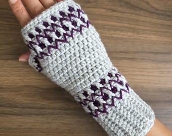 Gehäkelte fingerlose Handschuhe, Damen Winter Accessoires.