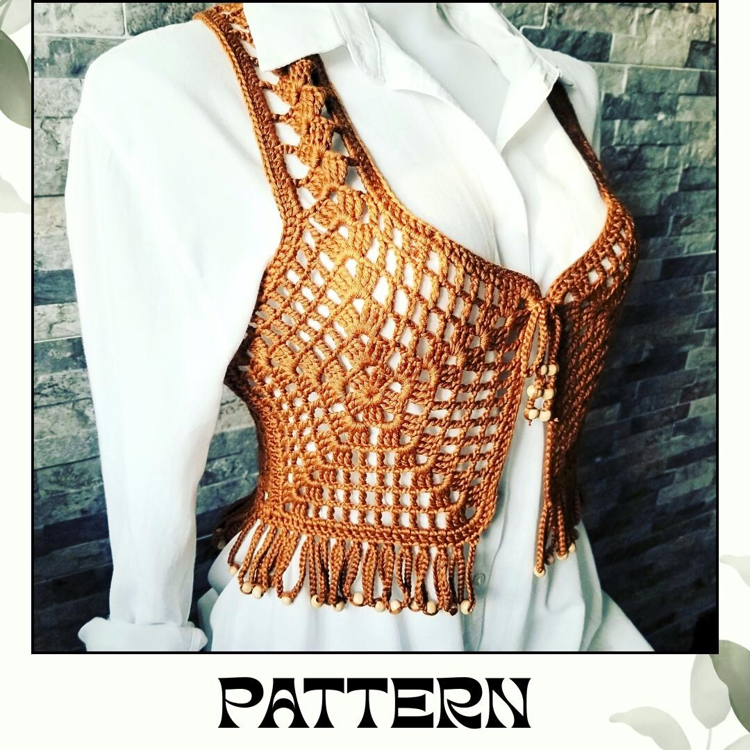 トップス MEDI SHELL MOTIF CROCHET KNIT VEST ameri ameri MEDI SHELL MOTIF CROCHET KNIT