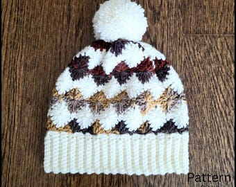 Crochet Beanie Pattern, Cozy Winter Hat, Kids Adults.