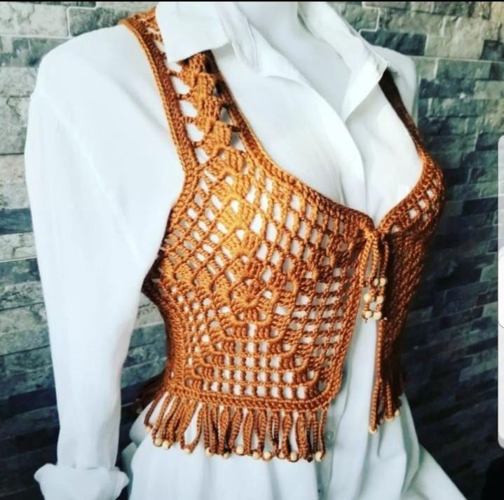 【tyn.TGOR】Hand crochet\"MUSUBI\"vest tyn.TGOR】Hand crochet