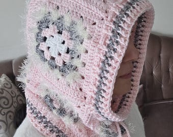 Crochet Balaclava Hood, Cozy Winter Accessory for Kids and Adults.