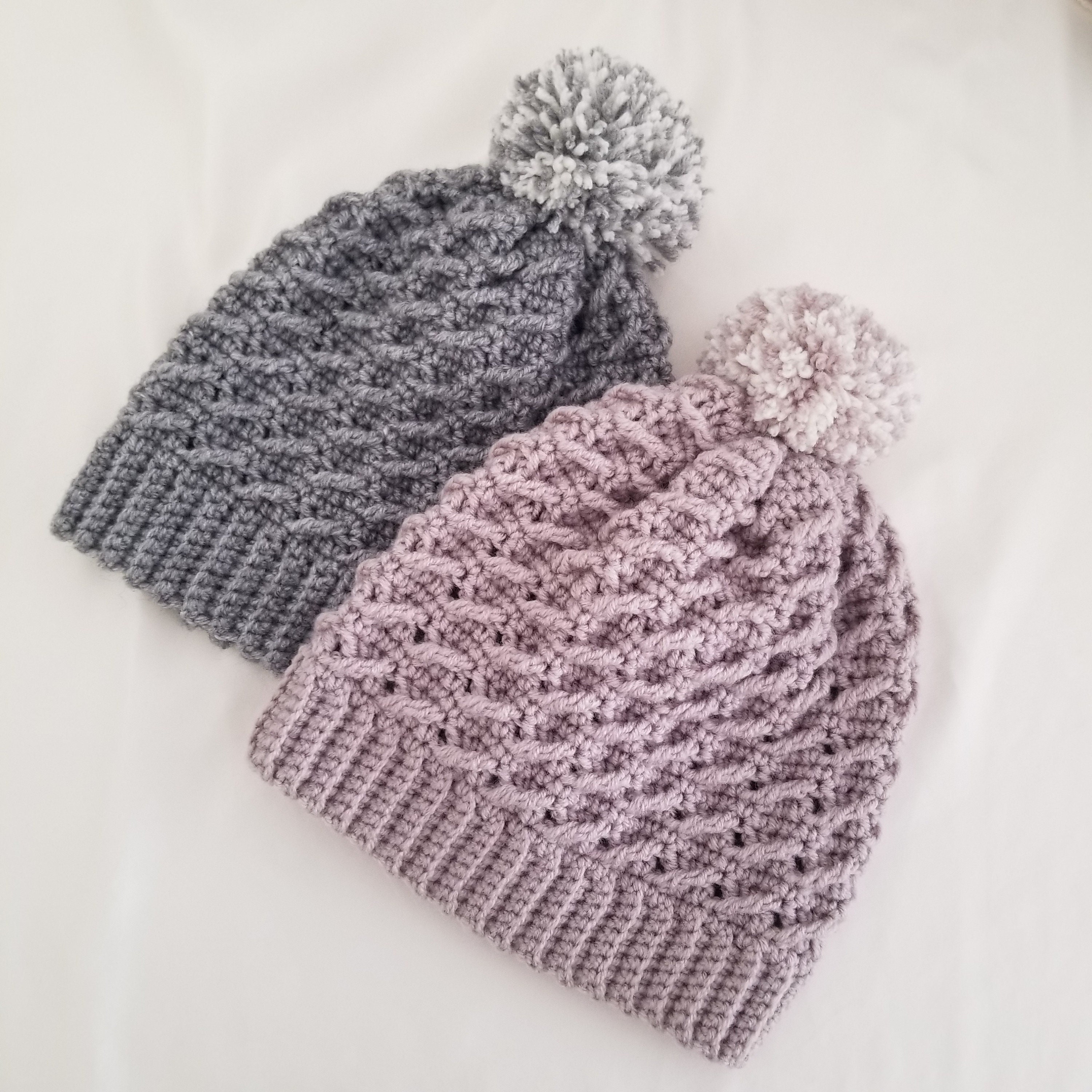 39 Beanie Hat Crochet Patterns: Upgrade Your Style Game Today! 28 Crochet Beanie Pattern Textured Winter Hat with Pompom.