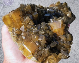 Golden Yellow Barite Rare Large Mineral Specimen Special Gift Collector Crystal