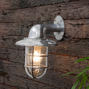 Nautical Maritime Aluminum Swan Neck Shade Light Passageway Bulkhead Ship Industrial Navigation Outdoor Indoor Wall Light