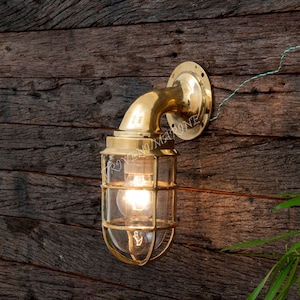 Vintage Nautical Solid Brass Passageway Light Bulkhead Maritime Navigation Ship Boat Industrial Wall Mount light
