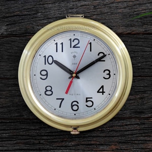 Maritime Slave Brass Clock Vintage Navigation Ships Marine Boat Nautical Quartz wall clock Industrial Retro clock Silent Sweep