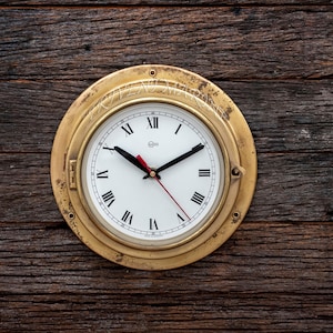Navigation Brass Maritime Wall Clock Silent/Sweep Movement Nautical Industrial Slave Ship Retro clock Vintage Marine Time Original Clock