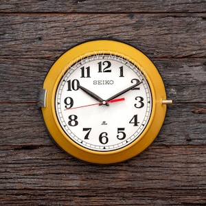 Seiko Maritime Wall Clock Silent/Sweep working Vintage Nautical clock wall Slave Ship wall decor clock White Dial clock