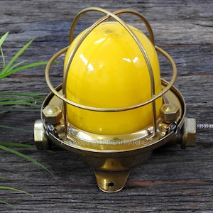 Nautical Reclaimed Ship Light Vintage Brass Finish Passageway Light Bulkhead Marine Celling/Wall Deck Russian Light