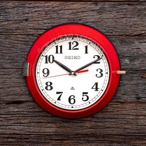 Nautical Seiko Maritime Wall Clock Silent/Sweep working Vintage clock wall Slave Ship wall decor clock White Dial clock