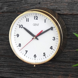 Nautical Solid Brass Maritime Wall Clock Silent Sweep Navigation Slave Ship clock Vintage Radio Marine Made in Leicester, England